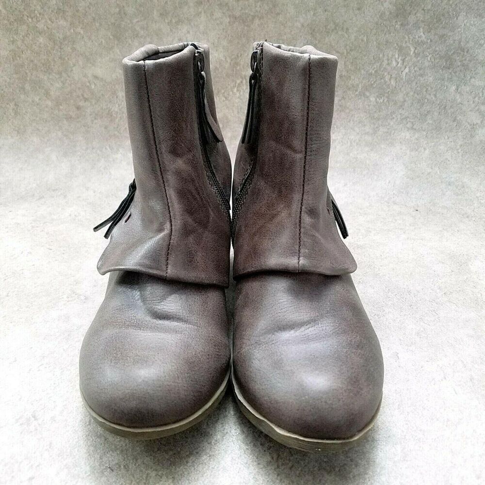 Falls Creek Womens Kinsey  Sz 6 M Brown  2" Heeled Ankle Boot Booties - Picture 2 of 10